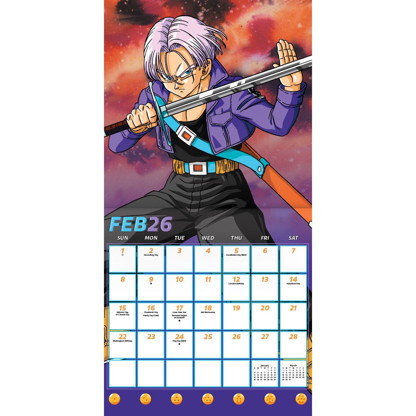 Dragon Ball Z 2026 16-Month Wall Calendar