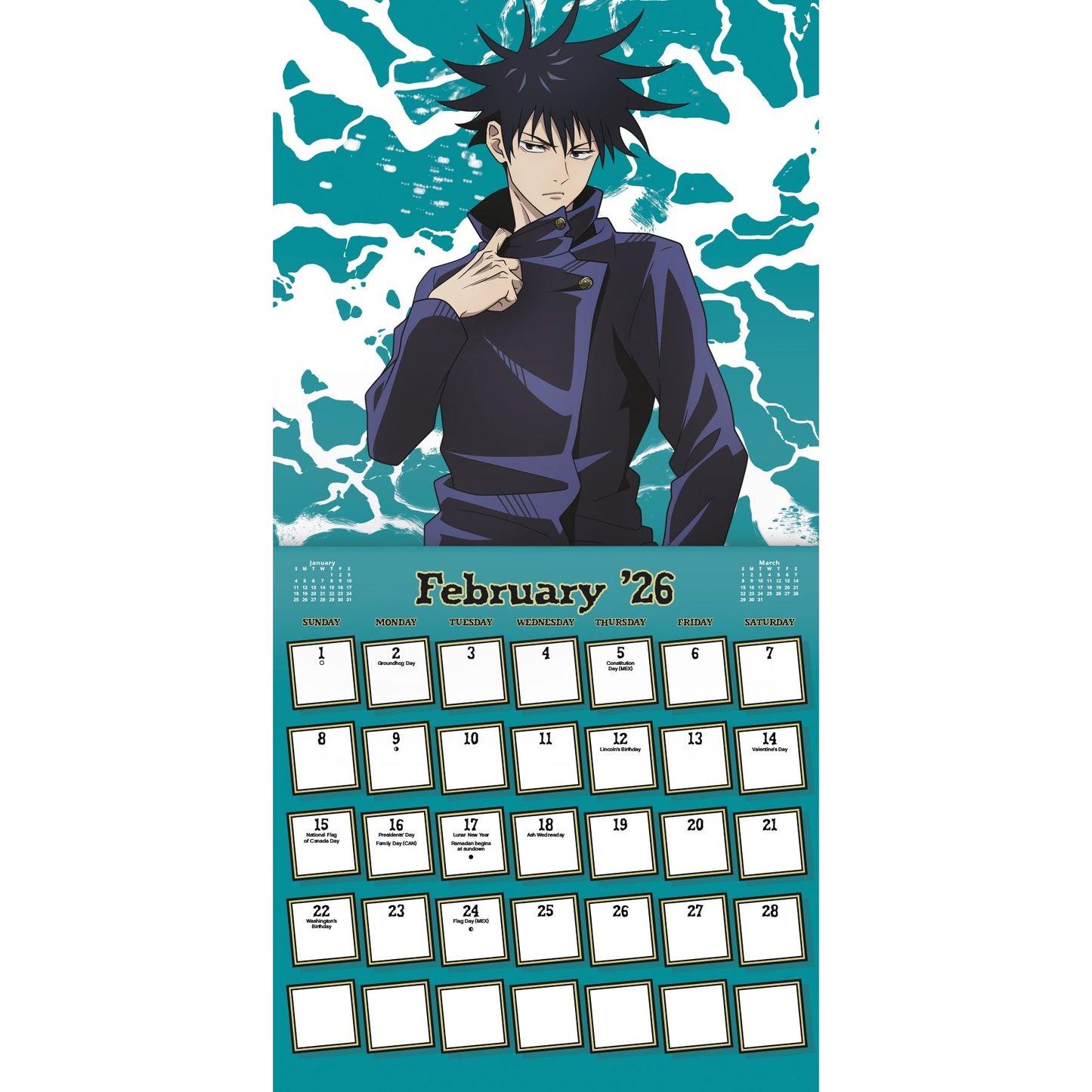 Jujutsu Kaisen 2026 16-Month Wall Calendar