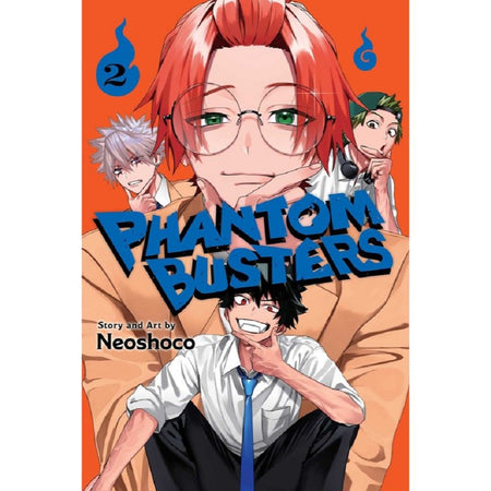 Front cover of Phantom Busters Vol 2 print book featuring series artwork and title text