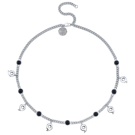 RockLove Six Paths Sage Mode necklace displayed in its suede pouch