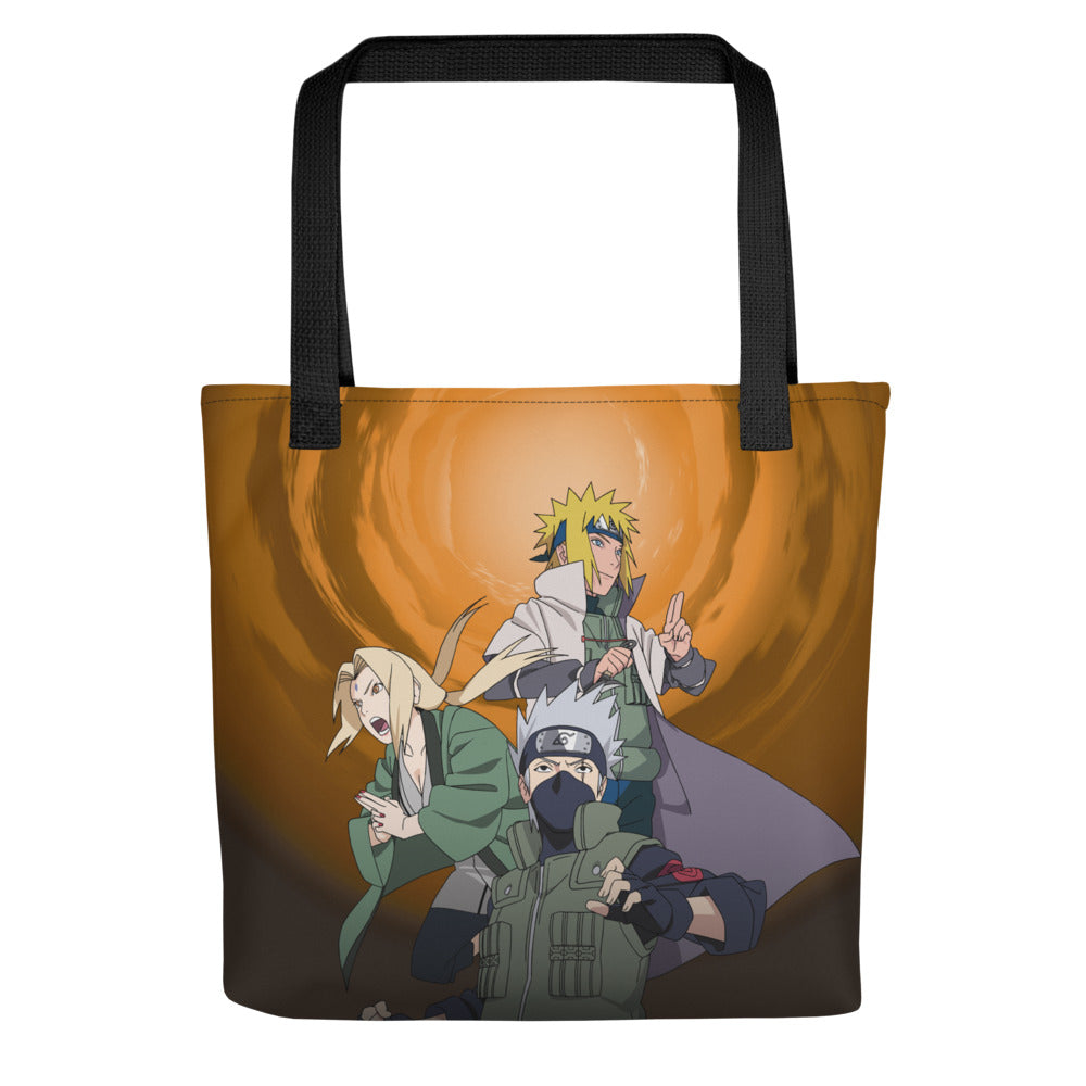 Naruto Shippuden Characters Tote Bag Black Handles