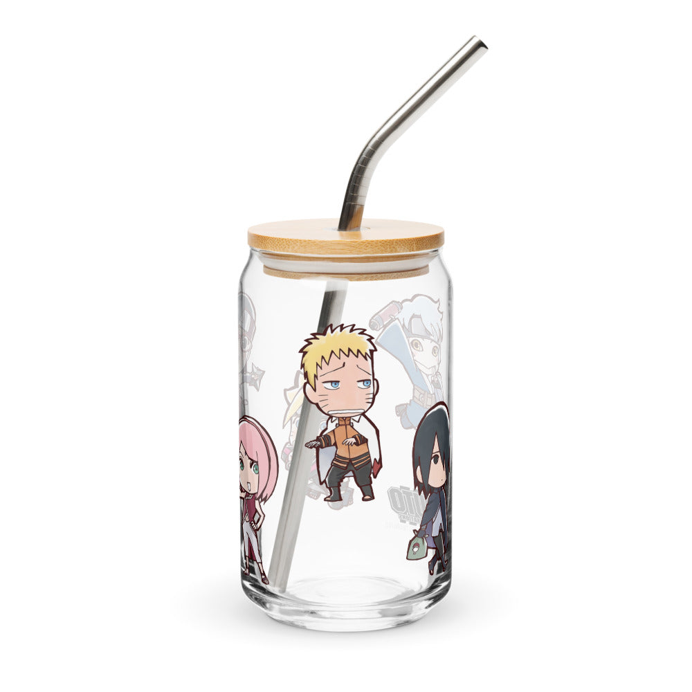 Boruto Chibis Can Shaped Glass