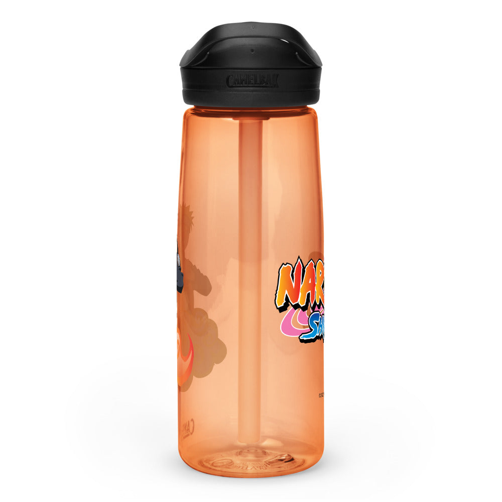 Lifestyle angle of the Naruto Shippuden water bottle displayed against a clean background