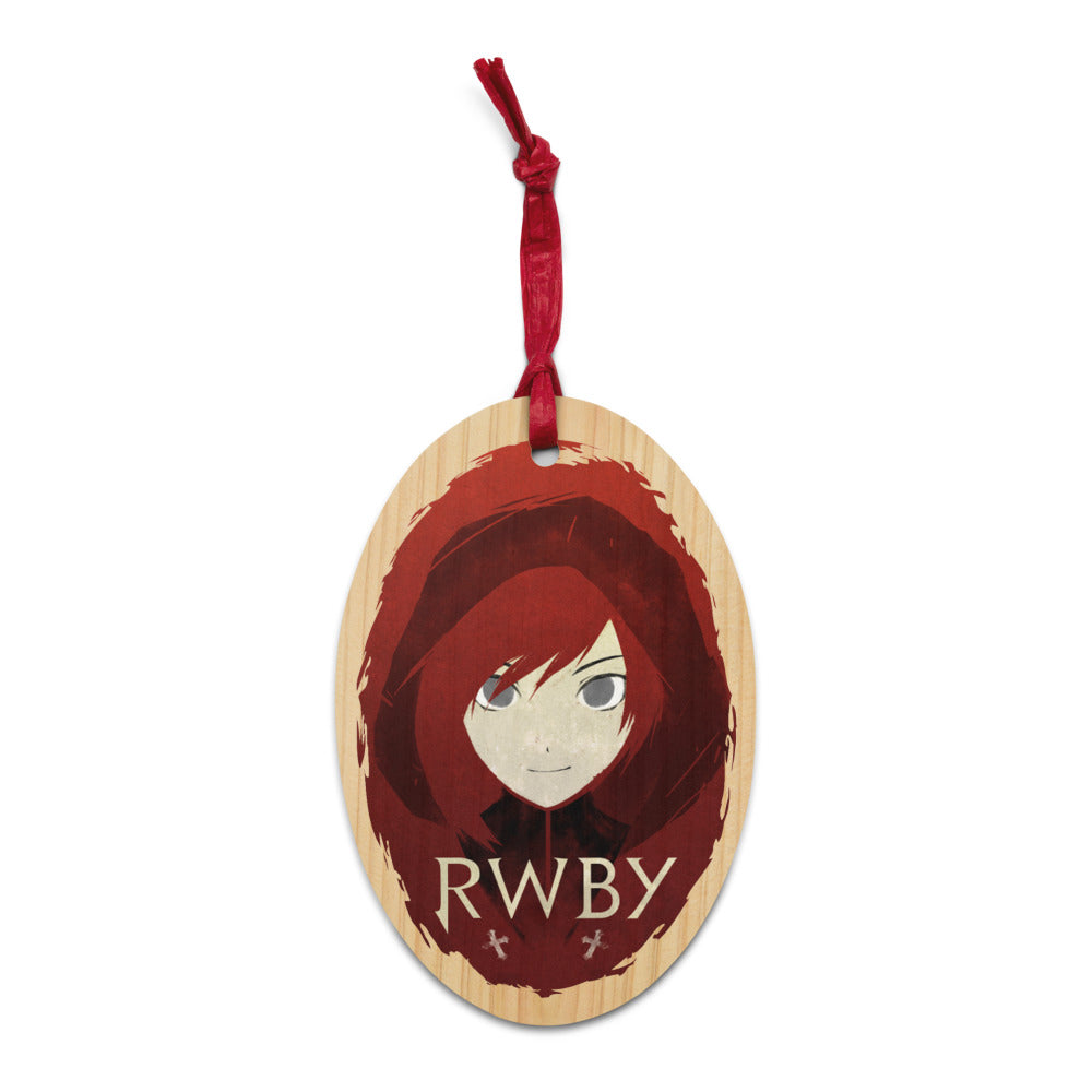 RWBY Ruby Rose Wooden Holiday Ornament Wood