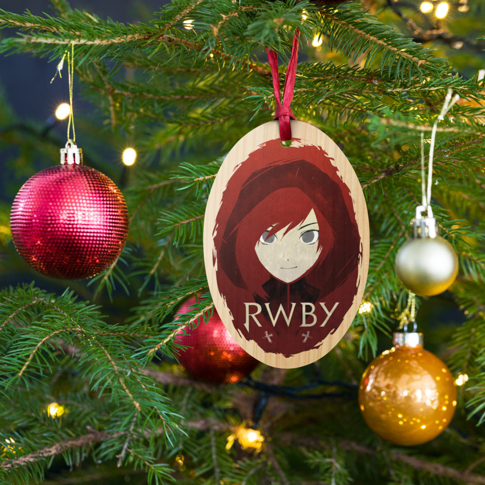RWBY Ruby Rose Wooden Holiday Ornament