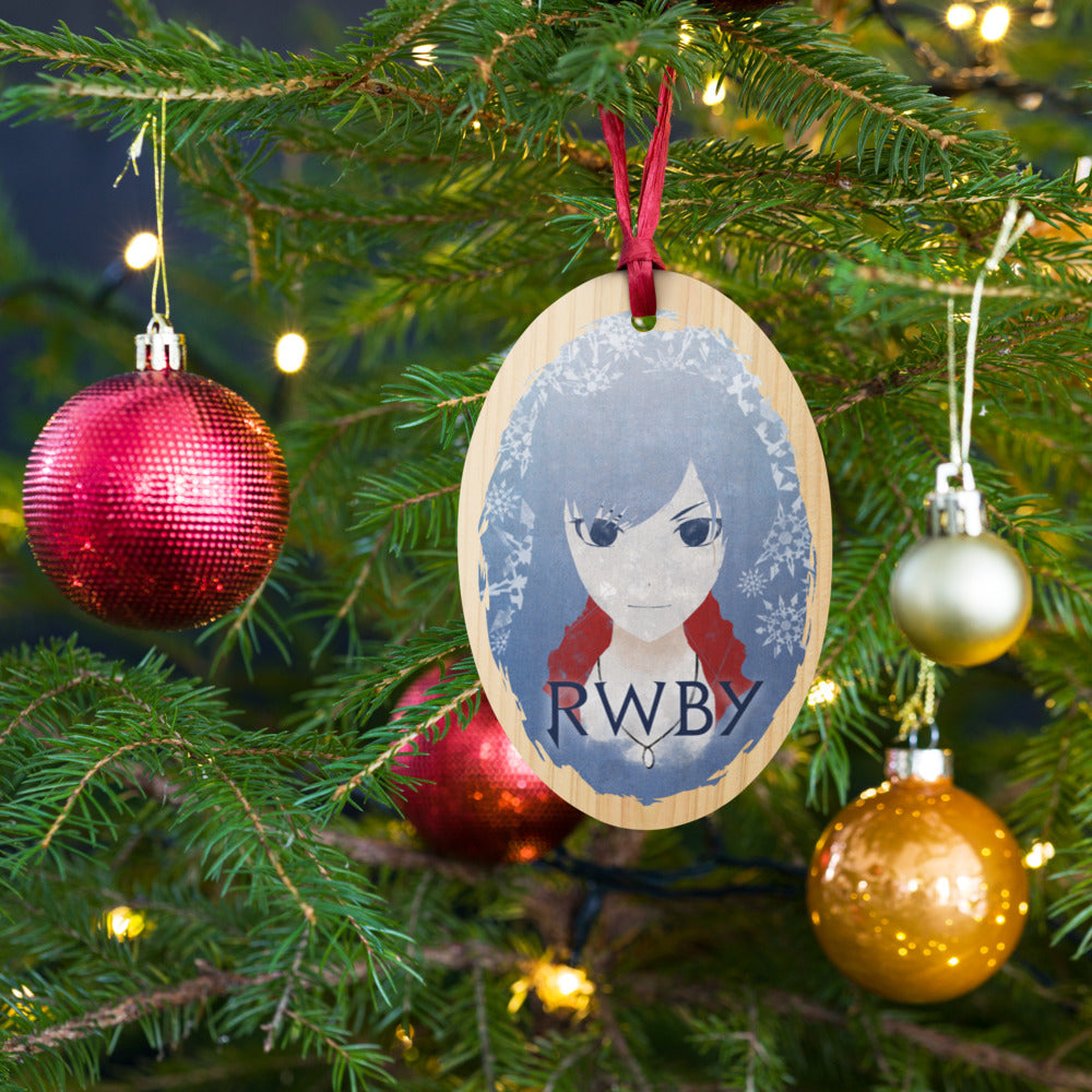 RWBY Weiss Schnee Wooden Holiday Ornament