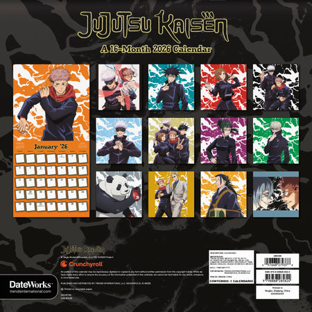Jujutsu Kaisen 2026 16-Month Wall Calendar