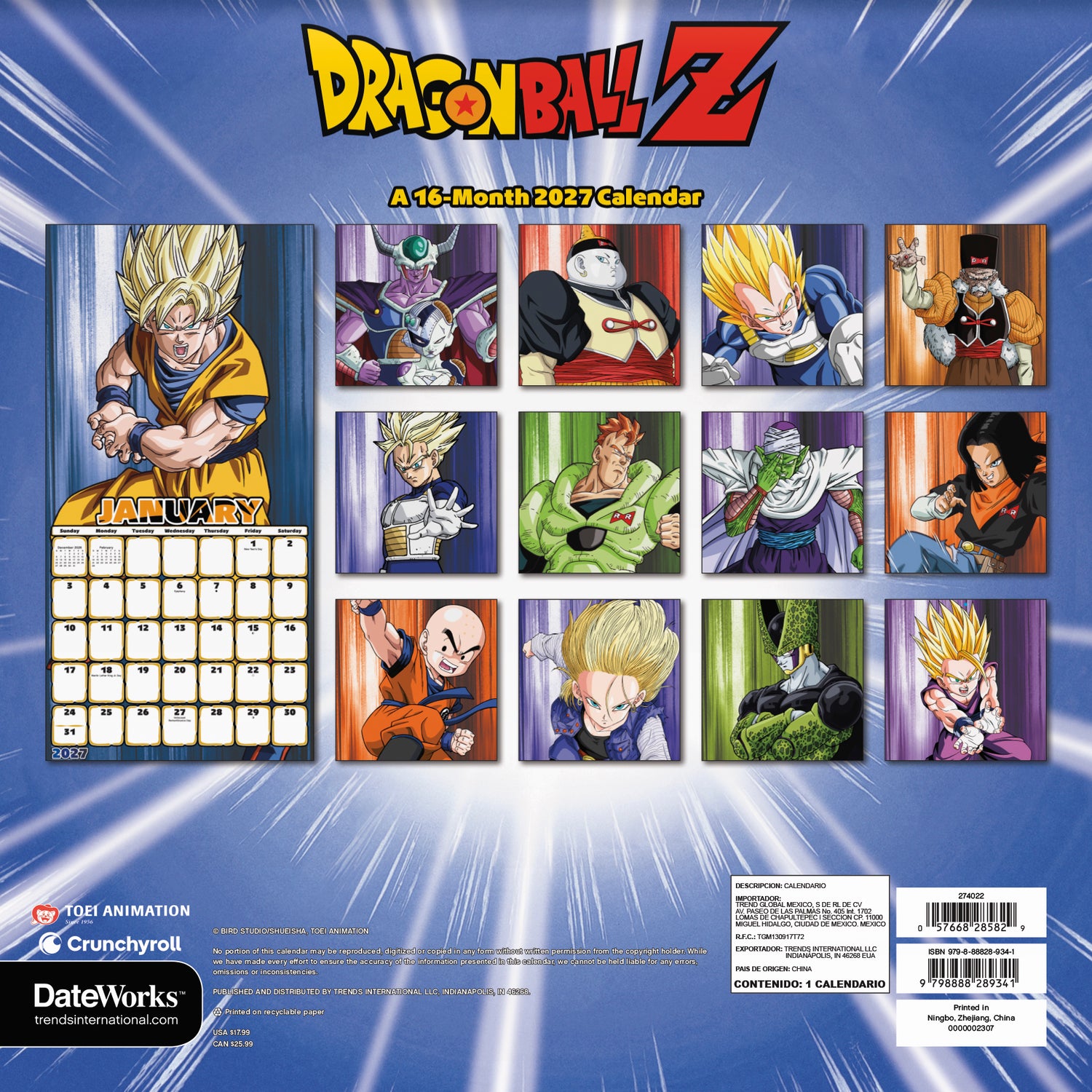 Dragon Ball Z 2027 Wall Calendar-2