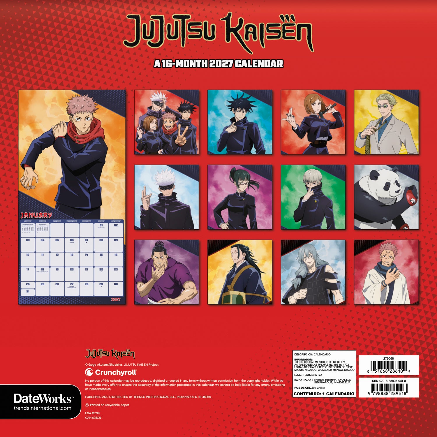 Jujutsu Kaisen 2027 Wall Calendar-2