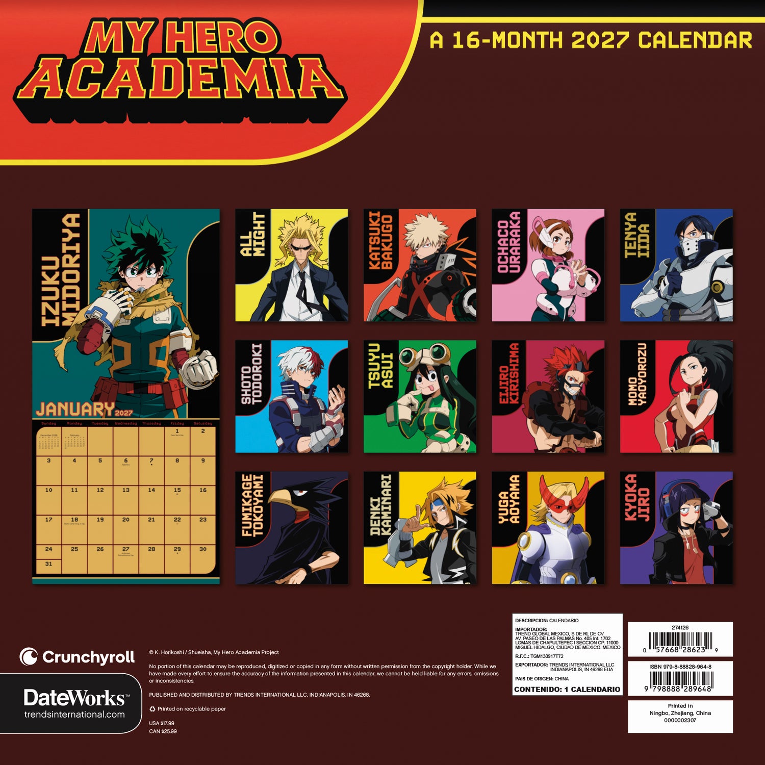 My Hero Academia 2027 Wall Calendar-2