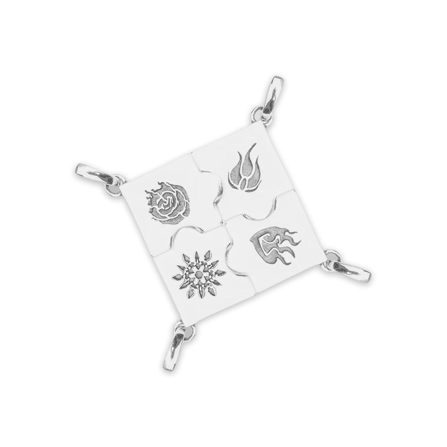 RWBY Friendship Puzzle Necklaces Set - all 4 charms + 4 chains