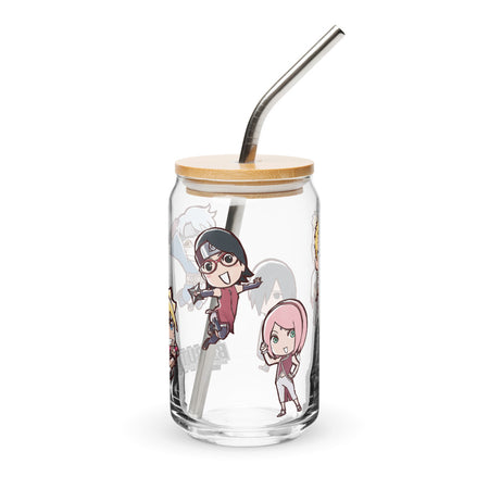 Boruto Chibis Can Shaped Glass