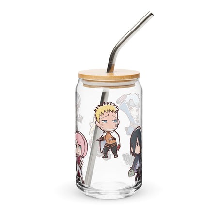 Boruto Chibis Can Shaped Glass