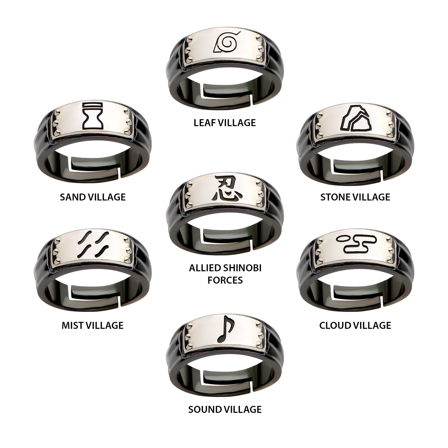 Naruto Shinobi Headband Ring Set