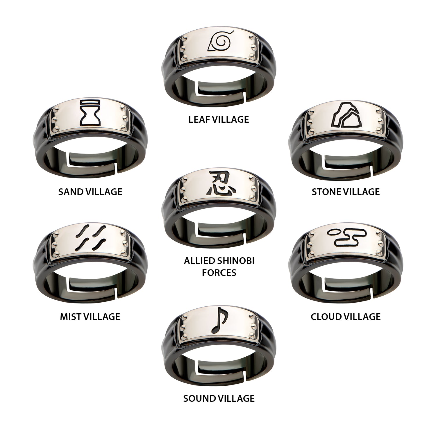 Naruto Shinobi Headband Ring Set