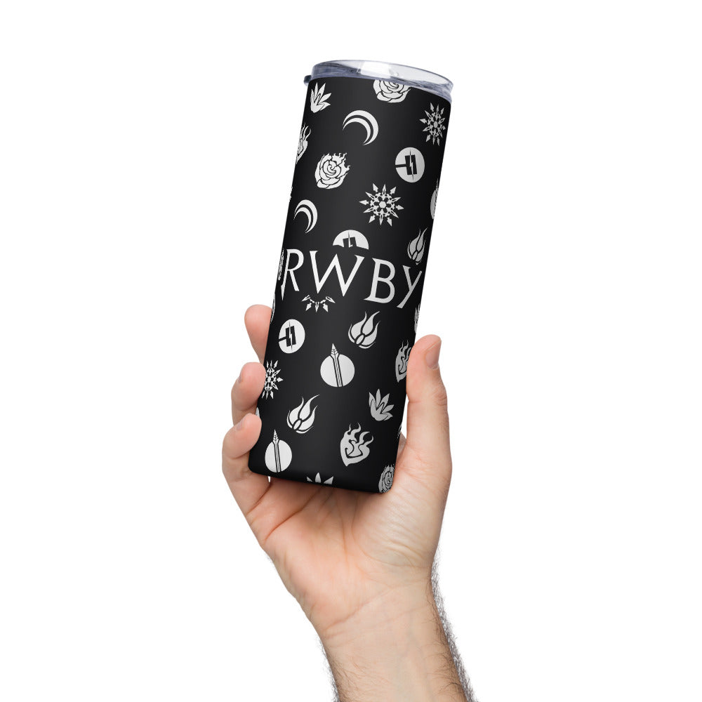 RWBY and JNPR Pattern Stainless Steel Skinny Tumbler