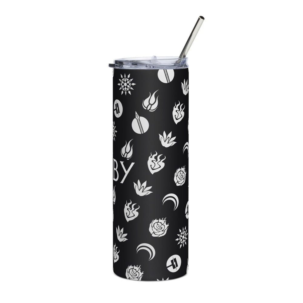 RWBY and JNPR Pattern Stainless Steel Skinny Tumbler