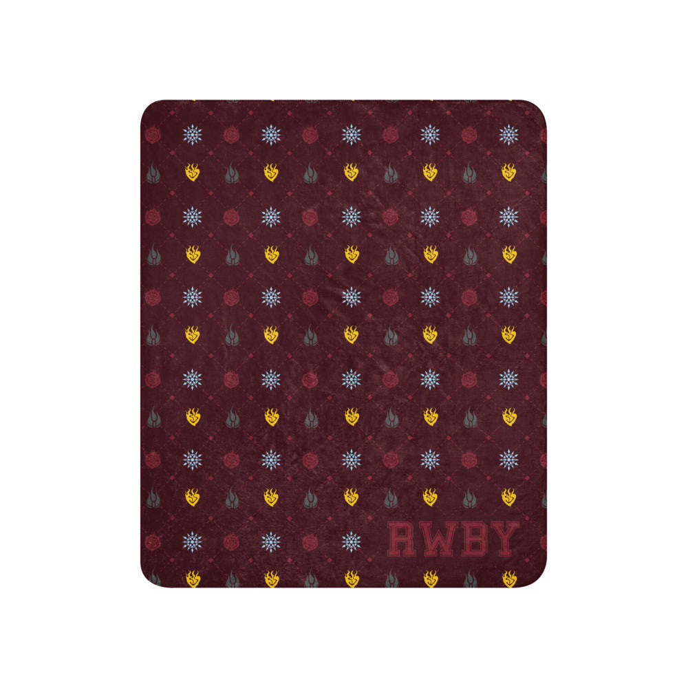 RWBY Sherpa Blanket Collegiate Patterned 50 in x 60 in
