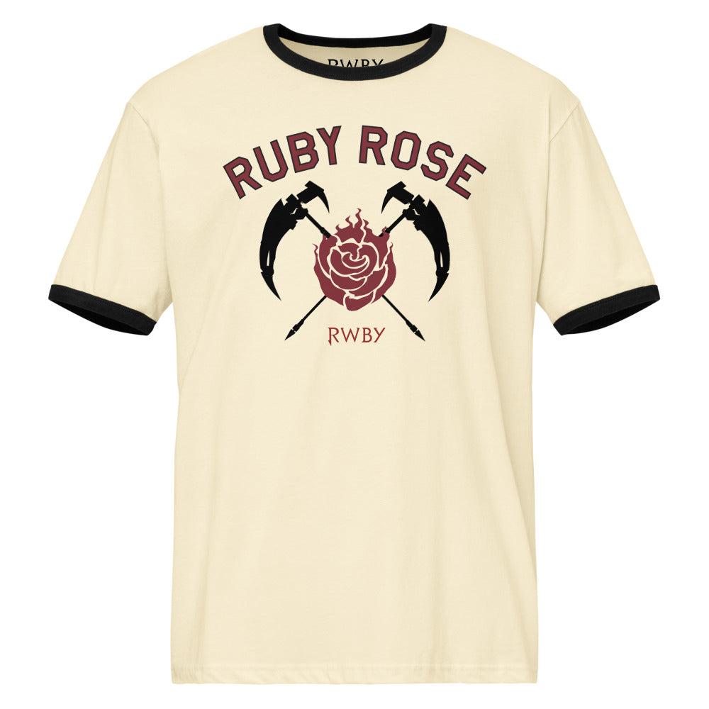 RWBY Ringer T-Shirt Ruby Rose Natural / Black