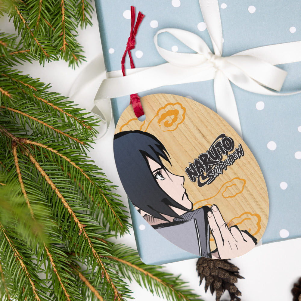 Naruto Shippuden Sasuke Wooden Holiday Ornament