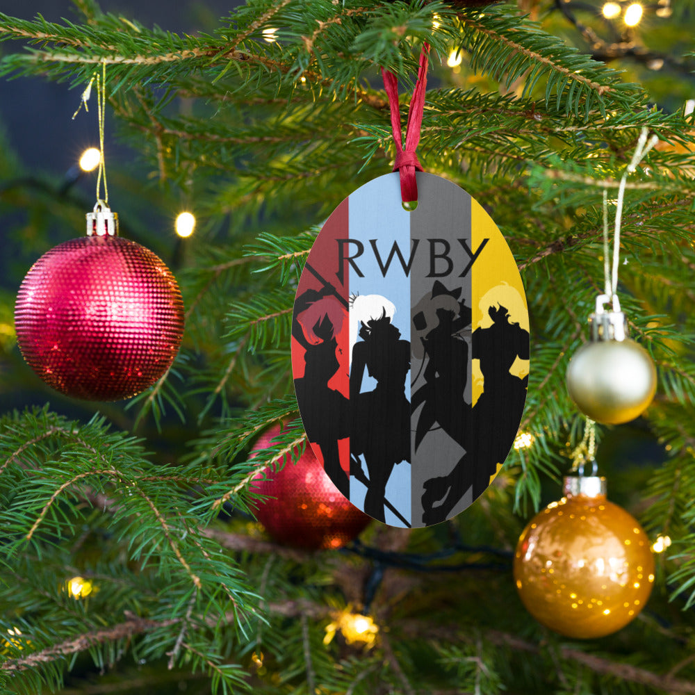 RWBY Silhouettes Wooden Holiday Ornament